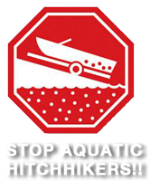 Stop aquatic hitchhikers sign